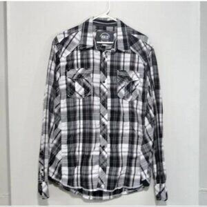 BKE BUCKLE WESTERN SHIRT SIZE LARGE BLACK PEARL SNAP